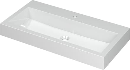 INK® Momento wastafel polystone met 1 kraangat 90 x 9 x 45 cm, glans wit