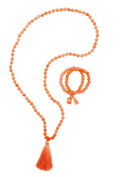 Set parelkettingen - orange - Gr. Standaardmaat van Goldner Fashion