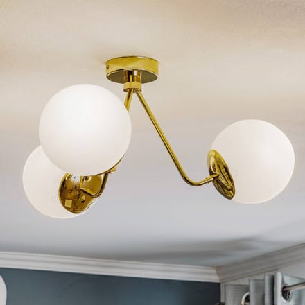 Argon Plafondlamp Tuse, 3-lamps, messing