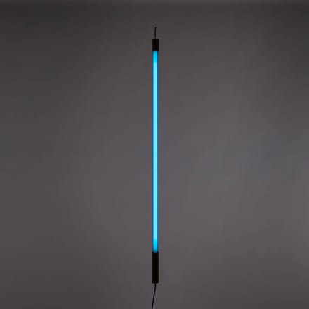 SELETTI LED lamp Linea, blauw, houten details, universeel