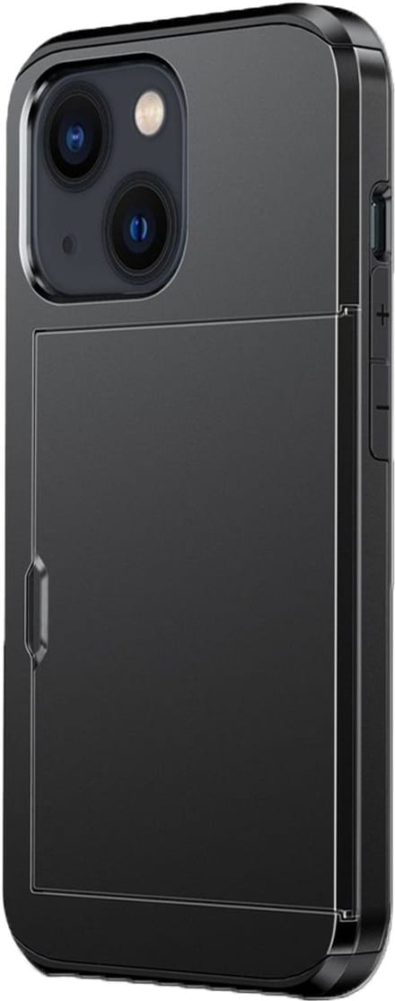 Hoesje geschikt voor iPhone 17 Pro Max - Backcover - Hardcase - Pasjeshouder - Portemonnee - Shockproof - TPU - Zwart