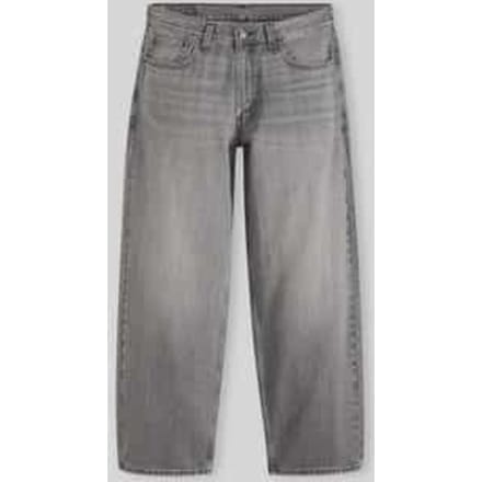 Baggy jeans van puur katoen met labelpatch