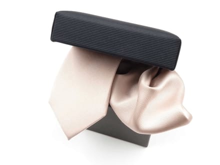 Set zijden das en pochet oud roze