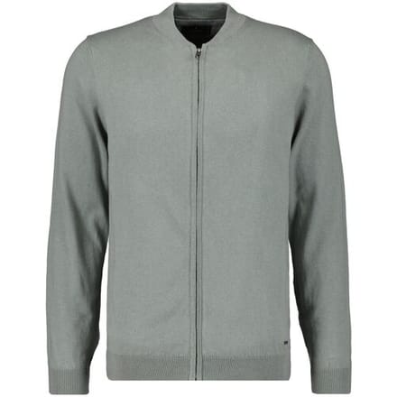 Ragman Vest Solid Color Zip Cardigan College Collar Cotton Cashmere Steengrijs / male