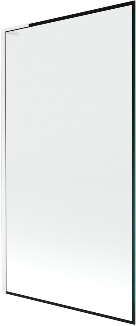 Mexen Next L badwand scherm 1-vleugelig 100 x 150 , zwart frame, wit - 895-100-000-03-70-20