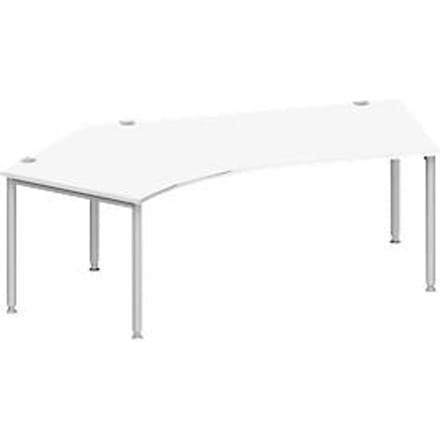 Schäfer Shop  Genius Hoekbureautafel MODENA FLEX 135°, aanbouw links, wit