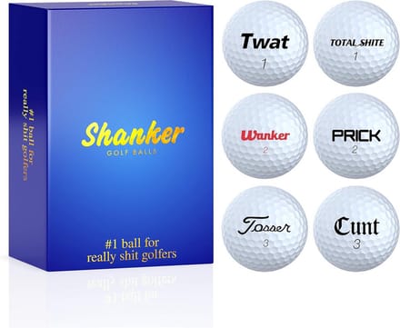 Set van 6 Golfballen met Grappige Teksten - Origineel Cadeau voor Golfers