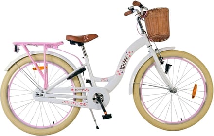 Meisjesfiets - Kinderfiets - Dagelijks Gebruik - Veiligheid & Comfort - 24 inch - Wit