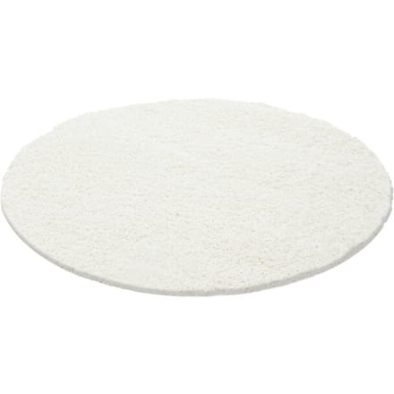 Muratap Basic rond shaggy vloerkleed creme hoogpolig- 160 cm rond