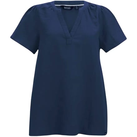 Damesblouse Selen met korte mouwen en open kraag