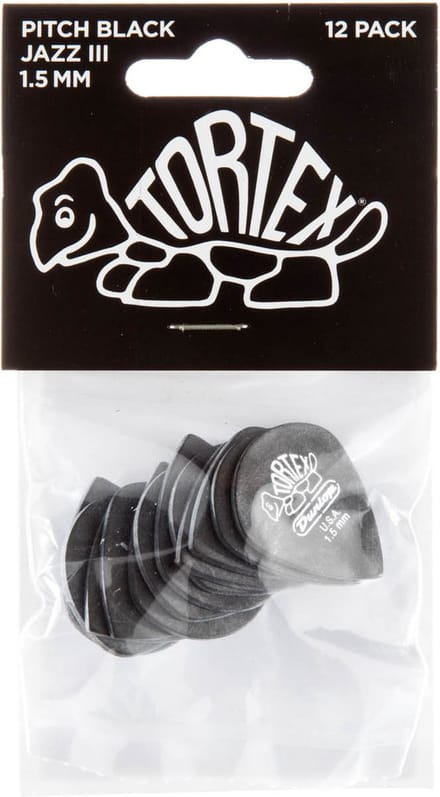 Jim Dunlop Tortex - Plectrums - Standard Jazz III - 1,50 mm - Player's Pack 12 Stuks