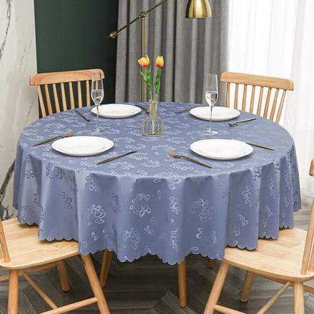 Nappe ronde en PVC imperméable et antisalissure pour table à manger d'extérieur 120cm