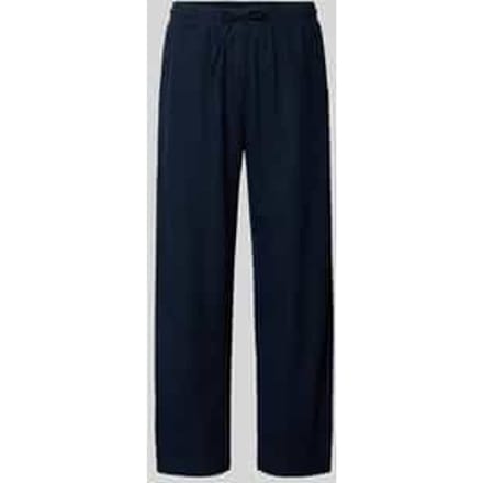 wide leg broek van linnenmix met elastische band model 'Lava'