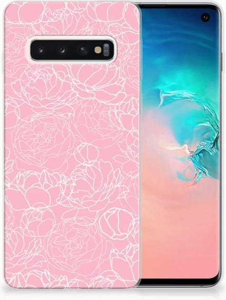 Samsung Galaxy S10 TPU Case White Flowers