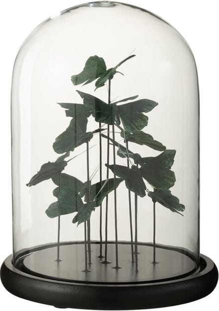 J-Line Stolp Vlinders Glas Donker Groen Large