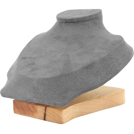 Buste de Collier en Velours Présentoir à Bijoux Organisateur Bas Mannequin Présentoir à Bijoux pour Chaînes Pendentifs Gris gray