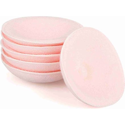 Coussinets d'allaitement en coton doux, lavables et réutilisables, absorbants, 6 pièces white