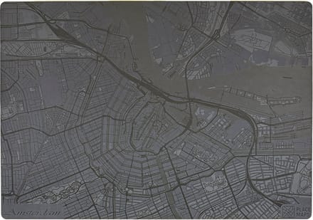 Place Maps Placemat Stadskaart Madrid - Kunstleer - Leigrijs - 1 Stuk