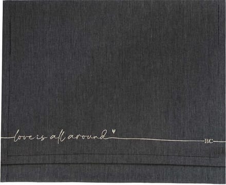 BC | Tafelloper | Runner | Naturel Black | Chambray love is | 50 x 160 cm