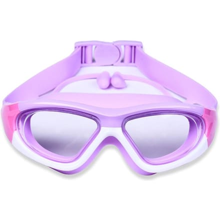 Lunettes de natation professionnelles pour enfants avec bouchons d'oreilles, anti-buée, UV, silicone, étanches violet