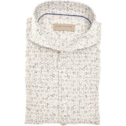 John Miller Overhemd Vintage Duo-Tone Linen Blend Licht Groen / male