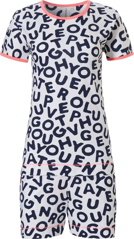 Kids Shortama - Rebelle - Scrabble- Katoen - Maat 128