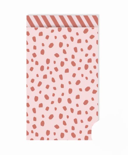 25x Cadeauzakje 101 dots / stripes Roze 12x19cm