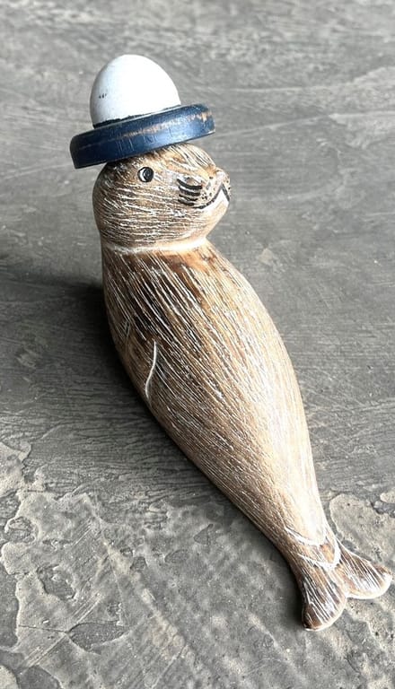 Zeehond hoofd gedraaid hoed L donkerb