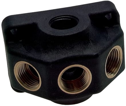 Perslucht Wandcontactdoos - 4-voudige Verdeler met 1/2" Draad