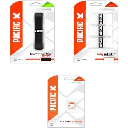 Pacific Control Pack - Standaard grip + Overgrip en Demper - Transparant