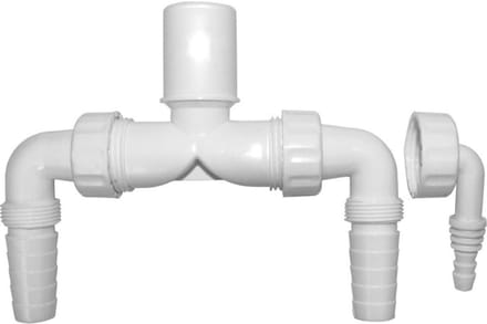 Dubbele Aansluiting - Wasmachine Droger - Afvoer Koppelen - Terugslagventiel - 1 Inch - Wit