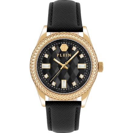 Philipp Plein Queen PWCDA0224 Horloge - Leer - Zwart - Ø 38 mm