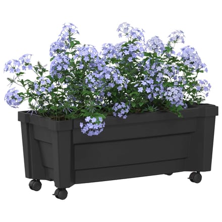vidaXL - Calypso - planter - met - wielen - PP - Antraciet
