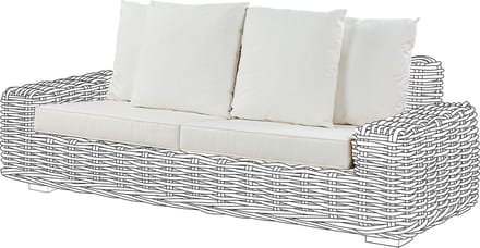 FORLI - Tuinkussenhoezen set - Wit - Polyester