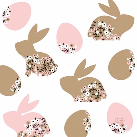 Paasservetten Blooming Bunnies - 33 x 33 cm