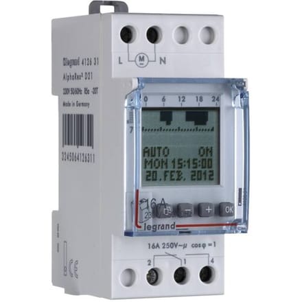Legrand 412654 DIN-rail schakelklok Digitaal 230 V 4000 W