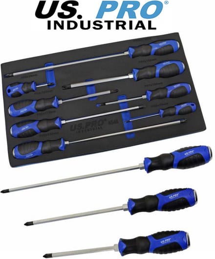 Professionele Phillips schroevendraaierset 8-delig in foam inlay