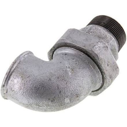 90° L-Koppeling Aansluiting 1 1/2'' Buitendraad R X Binnendraad Rp Gietijzer Conische Afdichting 25bar