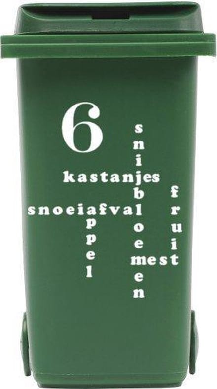 Sticker voor kliko container Gft met huisnummer | Rosami