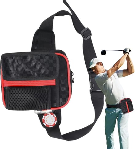 Heuptas - Sport Organizer - Golf Training - Verstelbare Tailleband - 18.5 x 15 x 6 cm - Zwart