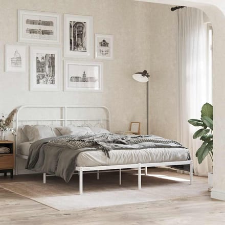 vidaXL - Vervangend - hoofdbord - 150 - cm - metaal - wit