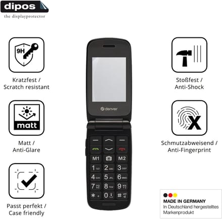 dipos – 2x Matte Pantserfolie geschikt voor Denver BAS-24800L | 9H Screenprotector
