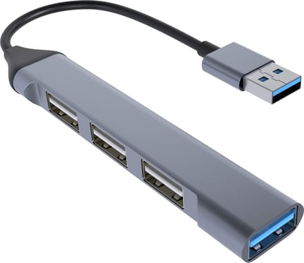 MMOBIEL USB 3.0/2.0 Hub - Splitter - 4 Poorten - 5 Gbps Super Speed Data Hub - USB A aansluiting - Opladen - Grijs