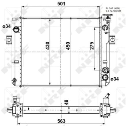 Radiator, motorkoeling NRF 52296A