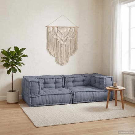 vidaXL - Modulebankeenheid - 3 - st - Stof - Grijs - 140 - x - 70 - x - 36 - cm