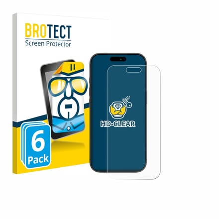 BROTECT - Screenprotector voor Apple iPhone 17 Pro Max - Folie Beschermfolie transparant 6 Stuks