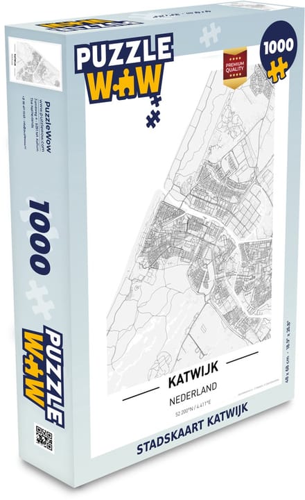 Puzzel Stadskaart Katwijk - Legpuzzel - Puzzel 1000 stukjes volwassenen - Plattegrond