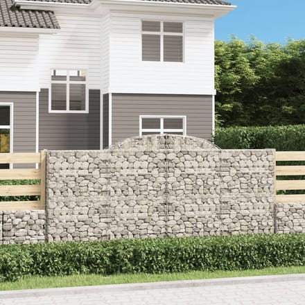 vidaXL - Schanskorven - 25 - st - gewelfd - 300x50x140/160 - cm - ijzer