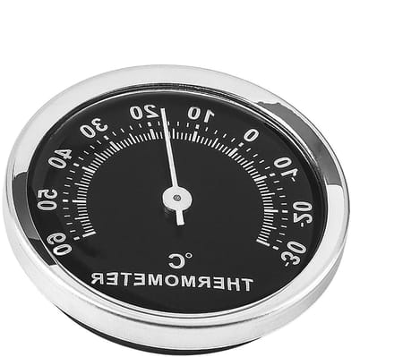 Mini Thermometer - Wandthermometer Buiten - Temperatuur Meten - Batterijvrij - 58 mm Diameter - Zilver