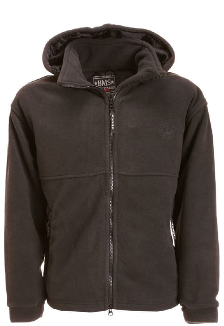BMS Fleece Windsmoother-jassen met capuchon, zwart